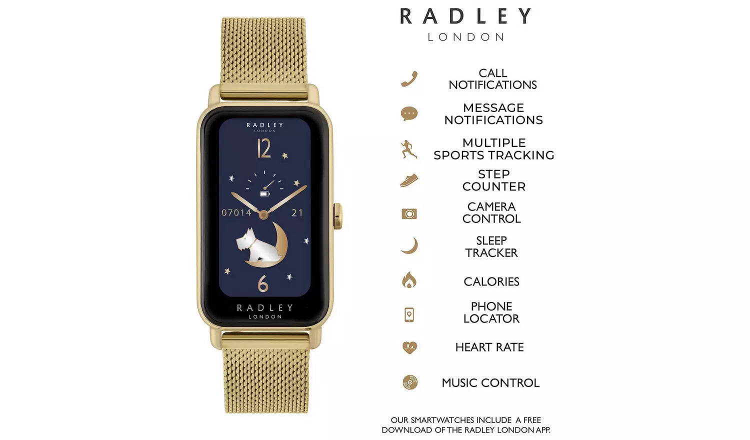 Radley Series 21 Ladies Gold Mesh Strap Smart Watch