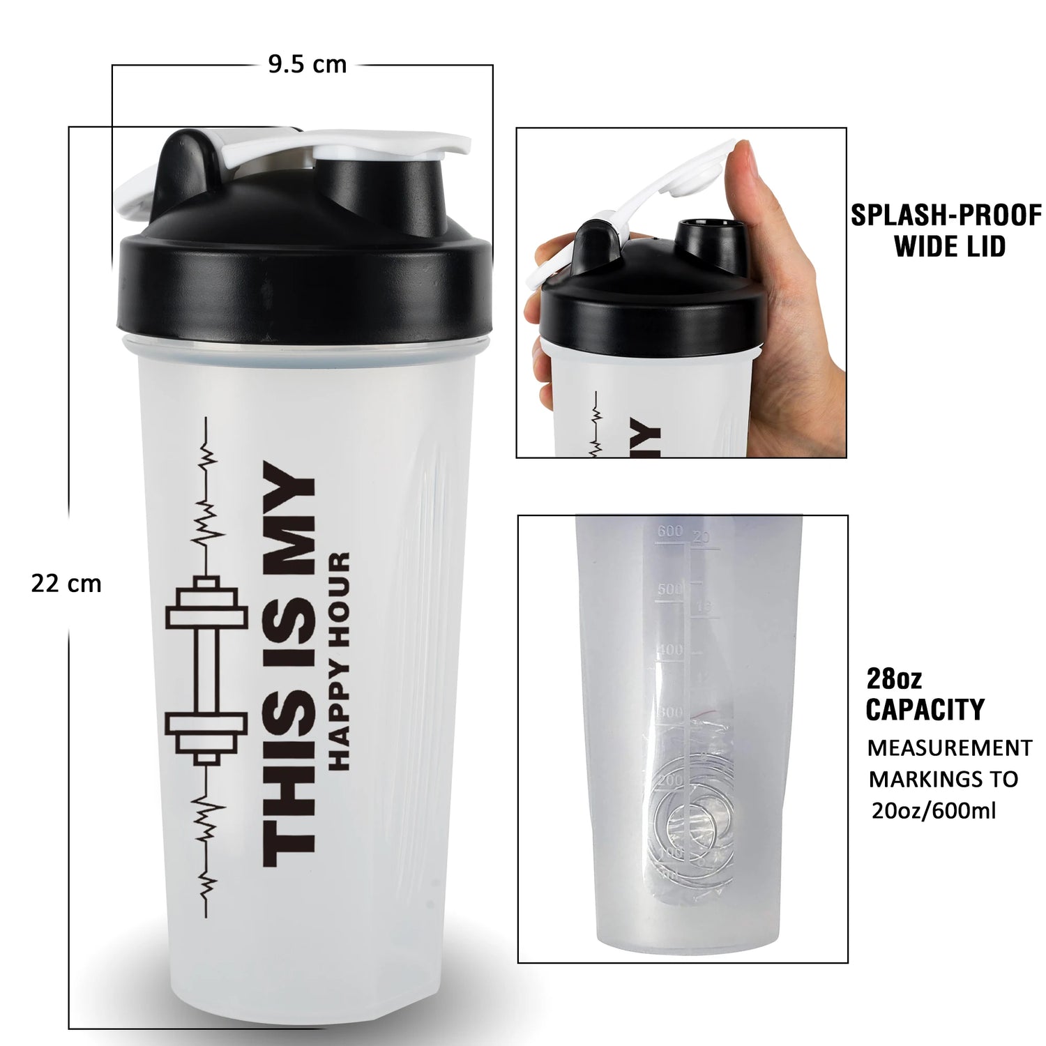 20oz Protein Shaker Bottle