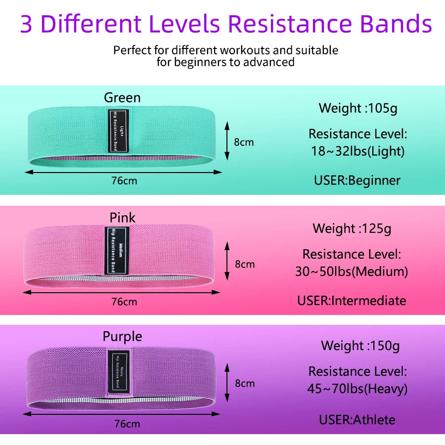 Fabric Resistance Elastic Booty Bands