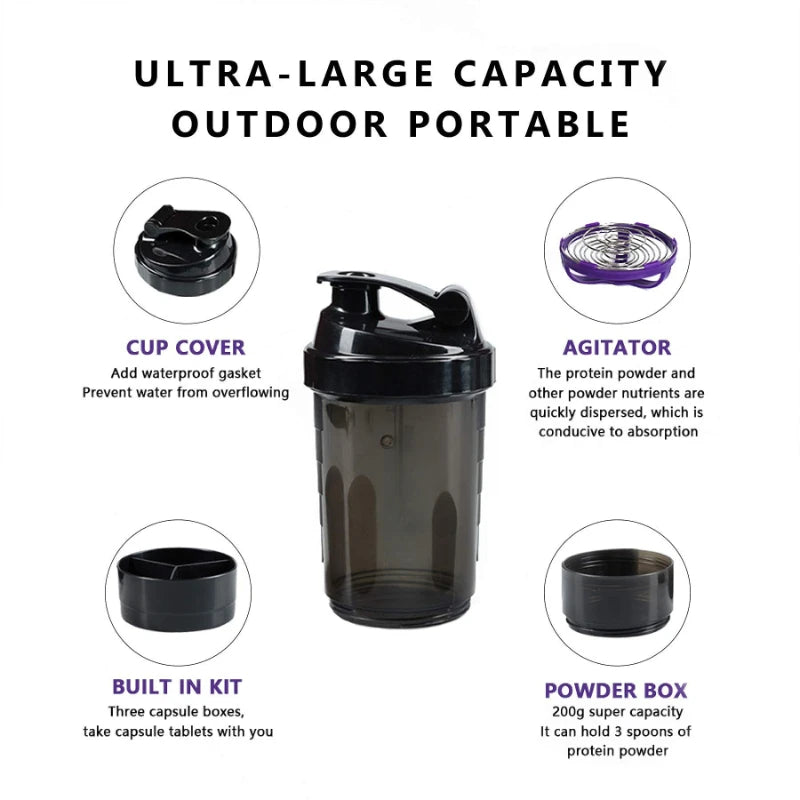 3 Layers Shaker Protein Bottle