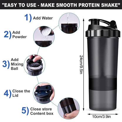 3 Layers Shaker Protein Bottle