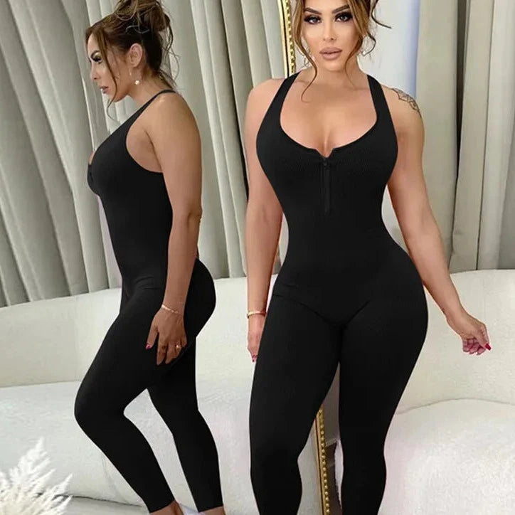 Straps Zipper Sexy Bodycon